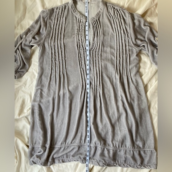 CP SHADES 🩶Silk & Rayon Silver Velvet Tunic Mini dress size Large made in USA - Picture 9 of 11
